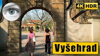 Prague Walking Tour of Vyšehrad and blooming lilacs 🇨🇿 Czech Republic 4k HDR ASMR