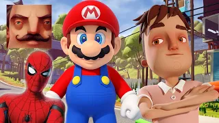 Hello Neighbor - New Neighbor Mario Aaron Agatha Spider-Man History Gameplay Walkthrough