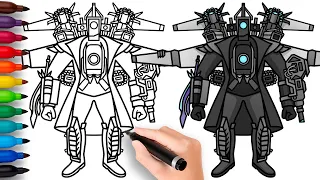 HOW TO DRAW NEW DARKZONE TITAN CAMERAMAN UPGRADED | Skibidi Toilet Darkzone - Easy Drawing