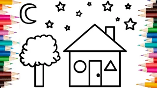 Night scenary drawing for kids and toddlers |Art gallery