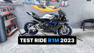 Test Ride Yamaha R1M 2023 With Austin Racing Exhaust..Superbike yg bikin candu #yamahar1 #motovlog