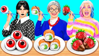 Reto De Cocina Wednesday Vs Abuela | Trucos divertidos de cocina de TeenTeam Challenge