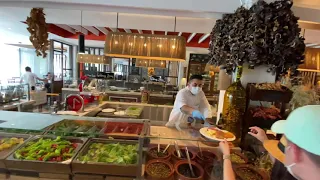 #Turkey #Fethiye Hillside Beach Club Fethiye | main restaurant | breakfast food display.