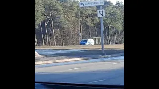 Estonia police van with orange lights