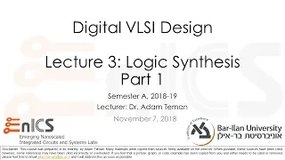 DVD - Lecture 3: Logic Synthesis - Part 1