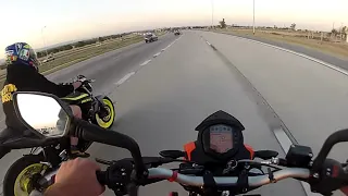 KTM Duke 200 + Yamaha MT03 / Top Speed / Regreso por autopista / Nos sigue la policía?👮🏻