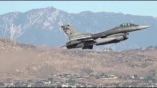 F-16 Viper Afterburner Takeoffs - March ARB