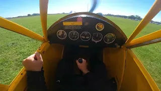 Pilot's View: Piper J-3 Flight - Full Takeoff and Landing Circuit