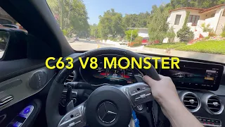 THE LAST V8 C63 DOWNSHIFTS AND POPS