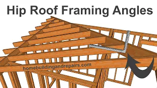 How To Calculate Hip, Common And Jack Roof Rafter Angles With Framing Square And Roof Ratios