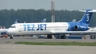 Rare Tez Jet MD-83 takeoffs at counter courses in Domodedovo.