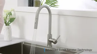 ZUHNE Nio Solid Stainless Pull Down Kitchen Faucet Sprayer