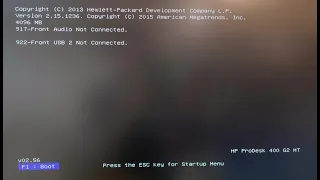 HP Prodesk 400 G2 G3 490 G3 - How to bypass F1 error Front Audio & Front USB 2 Not Connected