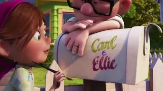 Carl and Ellie building their house