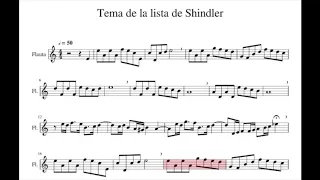 Lista de Schindler Flauta y Piano. Video partitura / video score.John Williams