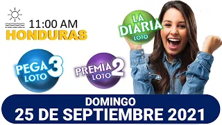 Sorteo 11 AM Resultado Loto Honduras, La Diaria, Pega 3, Premia 2, DOMINGO 26 de septiembre 2021