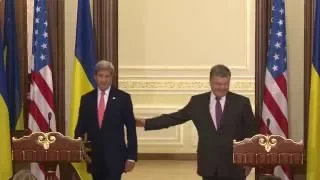 Secretary Kerry and Ukraine President Poroshenko at Press Availability