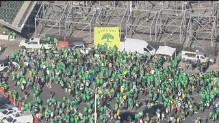 A's fans swarm Oakland Coliseum in reverse boycott