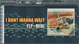 David Guetta - I Dont Wanna Wait (MIDI + FLP) (FL Studio Piano Tutorial / Cover)