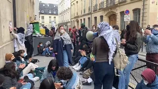 Student protesters at prestigious Sciences Po university stage demonstration in support of Palestini