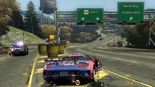NFSMW police pursuit chase (Porsche carrera GT) BUSTED