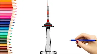 Kaip nupiešti VILNIAUS TELEVIZIJOS BOKŠTĄ | How to draw a Vilnius TV tower