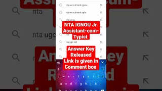 IGNOU Jr.Assistant -cum-Typist Answer key |IGNOU JAT Answer key #answerkey #nta #ignou