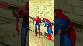 GTA V : SUPERMAN SPECTACULAR SAVES SPIDER-MAN FROM VILLAINS #shorts