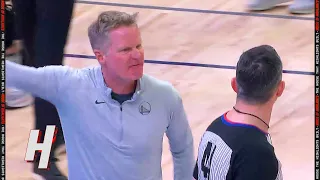 Steve Kerr EJECTED at the end of the first half in Memphis 🤬