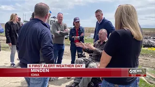 Pottawattamie County declares state of emergency; Gov. Reynolds visits Minden