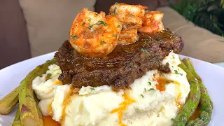 HOW TO MAKE STEAK AND SHRIMP! SURF AND TURF