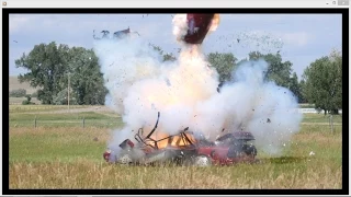 9 Brick Sparkler Bomb Demolishes Car