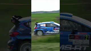 M-Sport Ford Fiesta Rally2 Adrien Fourmaux flatout on Ardeca Ypres Rally 2023 Shakedown
