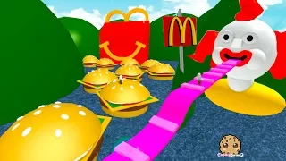 Giant Happy Meal & Burgers ! Roblox McDonalds Obby - Fast Food Restaurant Online Game Video