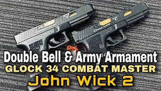 Glock 34 TTI  Combat Master REVIEW (Army Armament & Double Bell ) AIRSOFT TOY ONLY