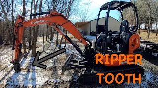 DIY Root Ripper on Kubota KX040 Mini Excavator