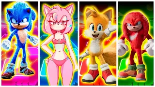 Sonic The Hedgehog 3 🆚️ Knuckles 🆚️ Tails 🆚️ Amy Rose - Tiles Hop EDM Rush