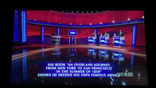 Final Jeopardy, “19th Century Americans” - Emily Sands Day 3 (5/3/21)