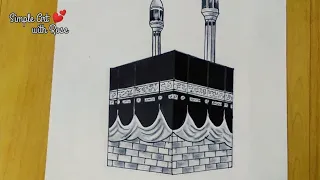 How to draw KAABA easily || Kabba drawing tutorial ||Mecca drawing || Mecca sharifdrawing |