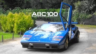 Valentino Balboni drives Lamborghini Countach Walter Wolf LP400 (1 of 3) - V12 Engine Sound!