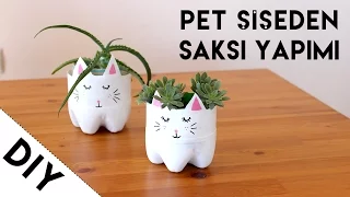 Pet Şişeden Kedi Saksı Yapımı | Geri Dönüşüm Projeleri | Kendin Yap - DIY