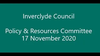 Policy & Resources Committee 17 November 2020