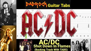 Shot Down In Flames - AC/DC - Guitar + Bass Backing Track With TABS