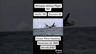 Ethiopian Airlines Flight 961/Deaths 125, Survivors 50/ Cause : Plane Hijacking