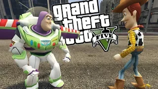 GTA 5 Mods - TOY STORY "BUZZ LIGHTYEAR" VS "WOODY" MOD (GTA 5 PC Mods Gameplay)