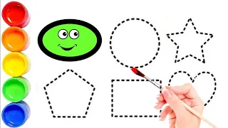 Shapes drawing for kids, Learn 2d shapes, colors for toddlers | Preschool Learning part-1