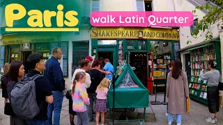 Paris - Latin quarter. 4K walk tour France. October 2022