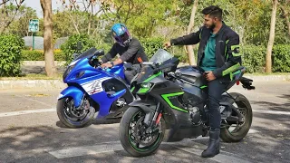 Kawasaki Zx10r Vs Suzuki HayaBusa | Drag Race | ये क्या हो गया😂