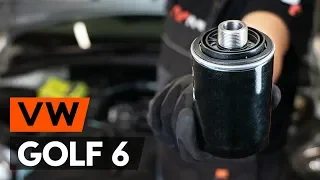 How to change oil filter and engine oil on VW GOLF 6 (5K1) [TUTORIAL AUTODOC]
