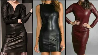 Different colors scheme of trendy out classic leather bodycon dresses